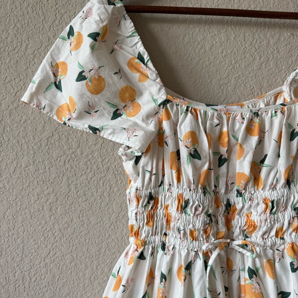 Kate Spade Orange Toss Square-Neck Midi Dress - Picture 6 of 9